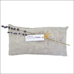 Coussin de méditation lavande lin beige