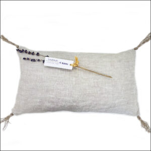 Coussin de relaxation lavande lin beige