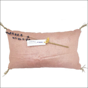 Lavender relaxation cushion in pink linen